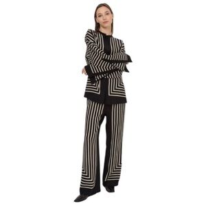 Toteme striped silk pant and blouse co-ord set. S